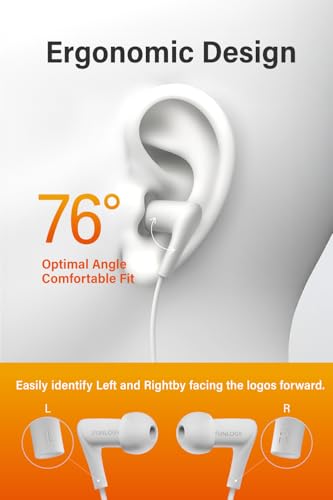 FUNLOGY Wired Earbuds (3.5 mm, White) - color: White