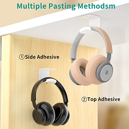HomeMount Under Desk Headphone Hanger, Adhesive Hook, White 1 Pack - color: White