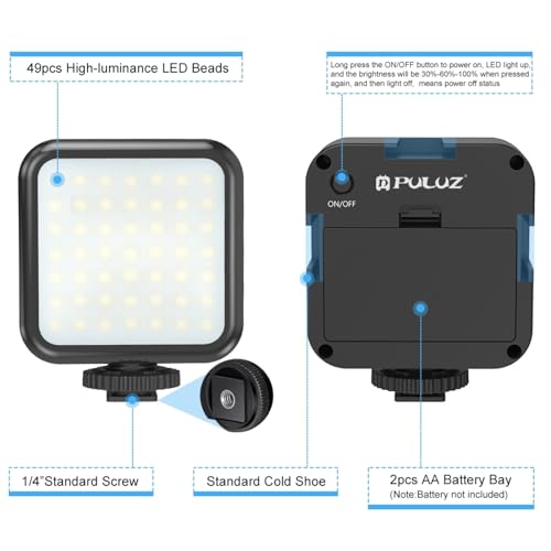 PULUZ U/C Shape Video Action Stabilizing Handle Grip Handheld Stabilizer Kit with Phone Clamp + LED Studio Light for Canon Sony Nikon Cameras and Home DV Camera Smartphones - style: stabilizer kits 2