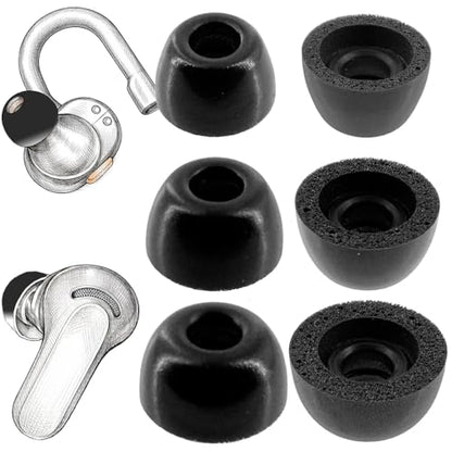 Replacement Memory Foam Eartips for Skullcandy Earbuds,Black | Compatible with Skullcandy Rail ANC/ Dime 3/ Dime 2/ Dime Evo / Push Active / Push ANC Active & Sesh ANC/Evo & Jib True 2/XT2