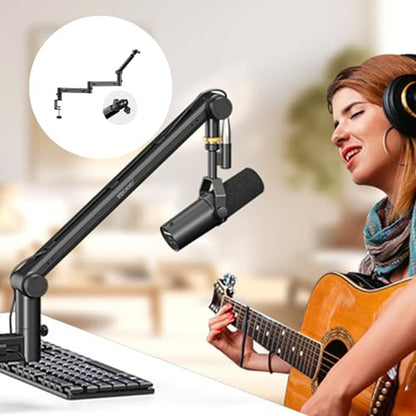 Stable Rotating Boom Arm Holder with Hidden Cable Routing for Home Studio Broadcasting Stable Rotating Boom Arm Holder with Hidden Cable Routing for Home Studio Broadcasting - color: Regular 1style