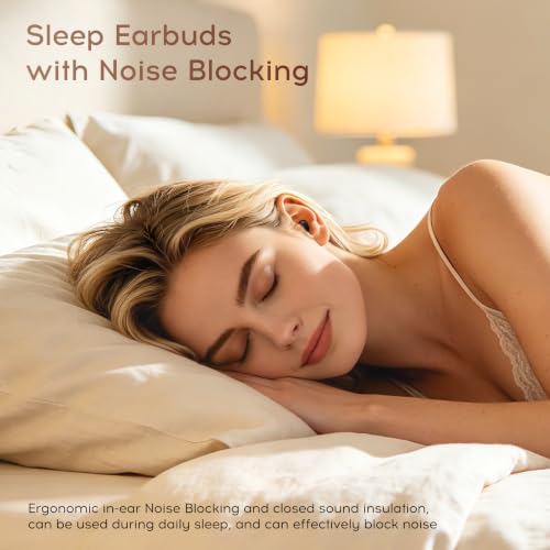 Sleep Earbuds Bluetooth with Noise Blocking for Side Sleepers | Wireless Sleeping Headphones,with LED Display,Invisible Sleep Earbuds,Black - color: Black