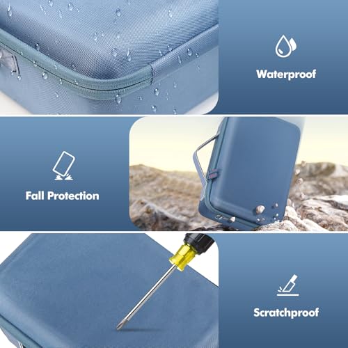 Hard Case for JBL Charge 6/5/4 Bluetooth Speaker – Waterproof Travel Case with Adjustable Shoulder Strap, Durable Protection for On-the-Go Use（Purple） (blue) - color: blue