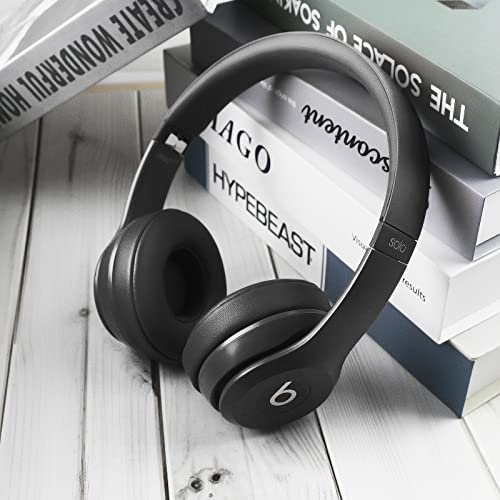 Krone Kalpasmos Beats Solo 3 earpad Replacement for Solo 2 & Solo 3 | Soft Memory Foam Beats Solo 3 Replacement Ear Pads with Protein Leather, Durable Beat Headphone Cover for Solo 2/3 Headphones - color: Black