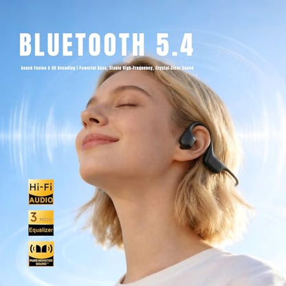 Bone Conduction Headphones, Open Ear Sports Headphones with MP3 Player | Hybrid Air & Bone Conduction Audio, IP68 waterproof, 32GB Bluetooth 6.0, 25g lightweight design for running cycling workouts