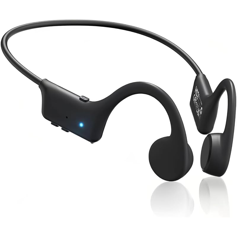 Bone Conduction Headphones, Bluetooth 5.3 Open Ear Sport Headphones, IP55 Sweatproof Wireless Earphones, 29g Ultra Lightweight 8H Playtime Headset for Running Gym Cycling Workout