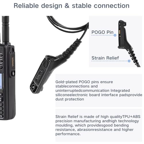 APX 6000 Earpiece XPR 7550e Headset Compatible for Motorola Radios APX 8000/7000/4000 XPR 7350e/7580e/7380e/7550/7350 Acoustic Tube and PTT Mic, Surveillance Headset