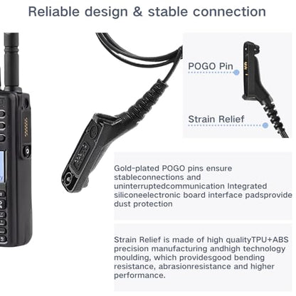 APX 6000 Earpiece XPR 7550e Headset Compatible for Motorola Radios APX 8000/7000/4000 XPR 7350e/7580e/7380e/7550/7350 Acoustic Tube and PTT Mic, Surveillance Headset
