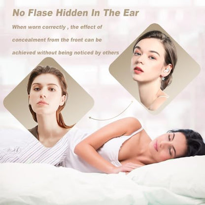 Xmenha Nude Sleep Hidden Headphones Wireless Invisible Earbuds for Sleeping Sleep Tiny Earbuds for Side Sleepers Headphone to Sleep in Tiny Smallest Invisible Earbuds Earphones for Sleeping - color: Skin
