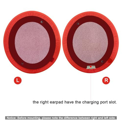 Replacement Ear Pads for Beats Solo 2 & Solo 3 Wireless On-Ear Headphones, Ear Cushions, Headset Earpads, Ear Cups Cover with Soft Protein Leather (Red) - color: Red