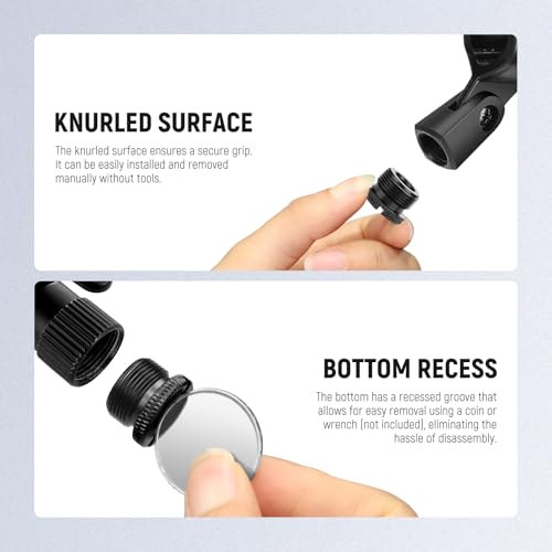 NEEWER Mic Stand Extension Accessories Kit 6 Pieces, Aluminum Alloy Microphone Holder Extender Buffer Tubes & 5/8" Male to 3/8" Female Screw Thread Mount Adapters for Boom Arm Desk Stand, HW-44