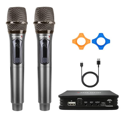 Wireless Microphone System for Karaoke TV and AUX Speaker
