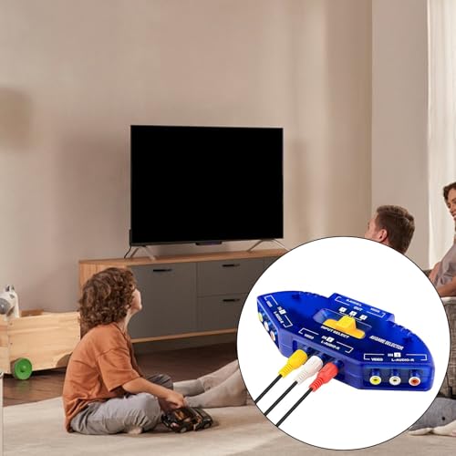 3Way Video Video Switches Video Splitter Box for Connecting 3Devices to Tvs with Video Cable Stereo Music Video Splitter - color: Black