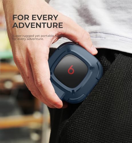 Dexnor Rugged Bumper Case for Beats Fit Pro (2021) Cases with Secure Lock, Shockproof Clear Cover with Carabiner & Keyring for Beats Fit Pro 2021 Blue - color: blue