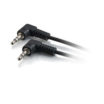 Legrand - C2G Velocity 3.5mm Right Angle Stereo Audio Extension Cable, Male to Male Auxiliary Cable, Black Auxillary Port Extension Cable, 1.5 Feet, 1 Count, C2G 40582