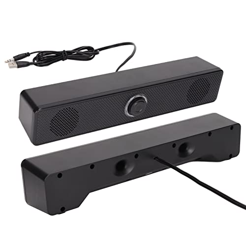 E 350TS Computer Speaker, 3.5mm Input PC Speaker Wired Desktop Speaker with Volume Control USB Powered Computer Soundbar for Desktop, PC, Laptop, Tablet