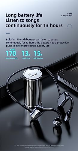 Bone Conduction Headphones - 2024 New Waterproof Bone Conduction Head Phones with Mic, 5.3 Open-Ear Earbuds Sports Headphones Ear Bone Running Music Headphones (Blue) - color: Blue