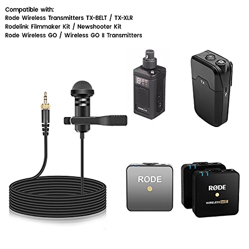 2-Pack Lavalier Microphone for Rode Wireless Pro, GO II 2 Transmitters | Omnidirectional Condenser Lapel Mic with Screw Lock for Vlog/Lectures/Broadcasters - color: Screw Version