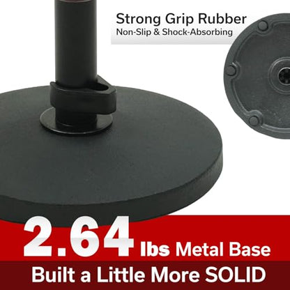 Hamilton KB100M Desktop Microphone Stand with Metal Round Base | 9.1-14.2" Adjustable Height, 2.64lbs Weighted Base, Cable Holder, Black Steel