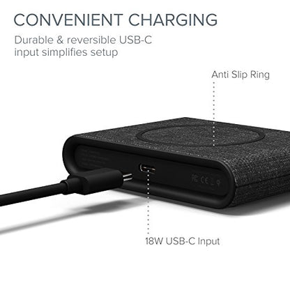 iOttie iON Wireless Mini Fast Charging Pad || Qi-Certified Charger 7.5W for iPhone XS Max R 8 Plus 10W for Samsung Galaxy S10 E S9 S8 Plus Edge, Note 9 | AC Adapter NOT Included | Charcoal - style: iON Mini
