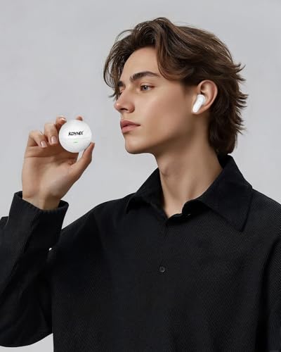 True Wireless Earbuds, Bluetooth 5.4 Headphones with Dual ENC ANC Noise Canceling, 13mm Drivers for Deep Bass Stereo, IPX7 Waterproof, 18H Playtime, USB-C Charging Case for iPhone Android - color: Golf ball