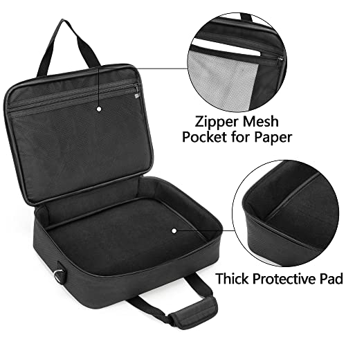 samdew Mobile Printer Storage Bag, with Laptop Layer up to 14", Bag Only | Compatible with HP Tango/Tango X, HP Officejet 250/200, with Pockets, Shoulder & Trolley Strap, for Work, Business or Travel - size: Single-layer Printer Bag