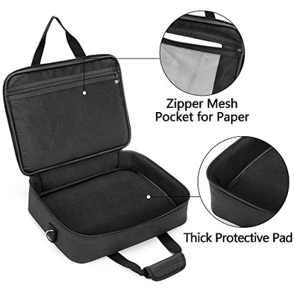 samdew Mobile Printer Storage Bag, with Laptop Layer up to 14", Bag Only | Compatible with HP Tango/Tango X, HP Officejet 250/200, with Pockets, Shoulder & Trolley Strap, for Work, Business or Travel - size: Single-layer Printer Bag