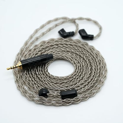 8Core IEM Replacement Cable 2Pin Single Crystal Copper Sliver Plated Upgrade Earphone Cable with 2.5MM Plug for KZ ZSN Pro EDX Pro CCA CRA FLA TRN MTE MT1 Pro Earphones