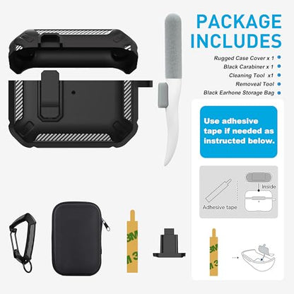 for AirPods Pro 3 Case with Magnetic Lock, Magsafe Compatible, Black - color: Black, size: AirPods Pro 3 Case 2025