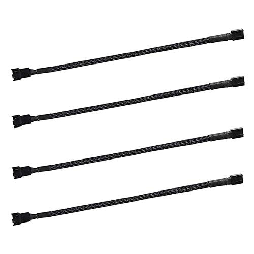 10.6" PWM Fan Extension Cable - 4-Pin/3-Pin Cooling Fan Extension Wire (27cm, 4pcs) - size: 10.6"（27cm）4pcs
