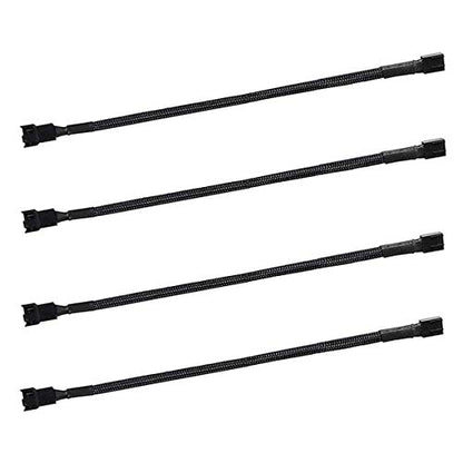 10.6" PWM Fan Extension Cable - 4-Pin/3-Pin Cooling Fan Extension Wire (27cm, 4pcs) - size: 10.6"（27cm）4pcs