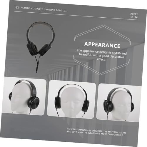 VILLCASE Over-Ear Wired Headset Microphone Lightweight Stereo Headphones for Gaming Travel and Music Compatible Smartphones and Tablets Black