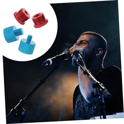 4-Pack Microphone Stand Adapter Set U-Shaped Mic Holder 3/8 Female to 5/8 Male Thread for Boom Arm and Mic Stands Sturdy Screw Mount for Studio Recording