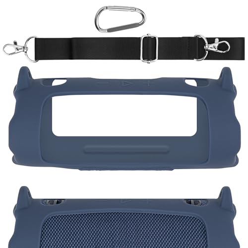 Geekria Silicone Case Compatible with JBL Charge 6, Lightweight Shockproof Speaker Cover with Shoulder Strap, Anti-Slip Protective Sleeve for Travel, Beach, Camping & Everyday Use (Blue) - color: Blue