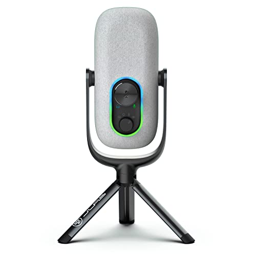 JLab JBuds Talk USB-C Microphone with Cardioid, Omni, Stereo, bi-Directional Modes, gain and Mute Controls, 3.5mm aux, White - color: White