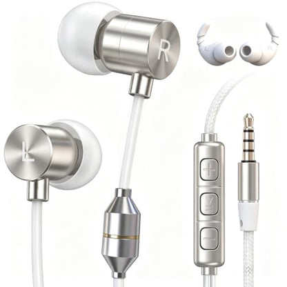 Air Tube Headphones 3.5mm – EMF Free Anti Radiation Wired Earbuds with Noise Reduction Mic & Volume Control – Zero EMF Earphones for Pregnancy, Long Calls – In Ear Comfort for Android, PC, Laptop