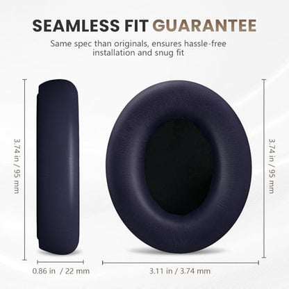 Studio Pro Headphone Ear Pads, Replacement Earpads/Cushions for Beats Studio Pro, with Premium Protein Leather, Resilient Memory Foam, Added Thickness - color: Navy