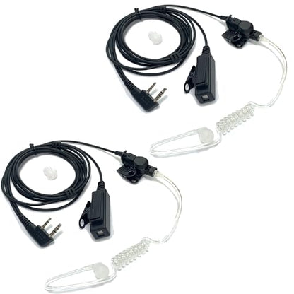 SAMCOM 2-Wire Tactical Earpiece SM007 K-Plug for FPCN10A-PRO FPCN30A, 2Pcs | Durable Clip-on PTT, 2-Pin Detachable Tube Walkie-Talkies Earpiece for Construction Site, Outdoor Patrol, Event Staff - size: 2 Pcs Earpiece