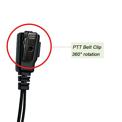 G Shape Earpiece with Mic PTT Compatible with Kenwood Radios NX-200 NX-210 NX-300 NX-3200 NX-3300 NX-410 NX-411 NX-5200 NX-5300 NX-5400 TK-2180 TK-3180 Walkie Talkie Two Way Radio 2Pack