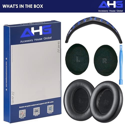 AHG Accessory House Global QC Ultra Replacement Ear pad and Headband Pad Kit Cushion Compatible with Bose QuietComfort Ultra Wireless Headphones (Black). Easy DIY Installation + Great Comfort