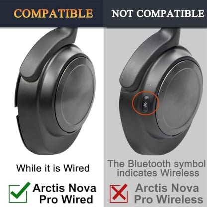 SOULWIT Cooling Earpads for Arctis Nova Pro Wired, Nova 7/5/4/3/1 - Black | (Not Fit Nova Pro Wireless), for Arctis Nova Pro Wired, Nova (1/1X/1P/3/3P/3X/4/4P/4X/5/5P/5X/7/7X/7P) Headphones - color: Black