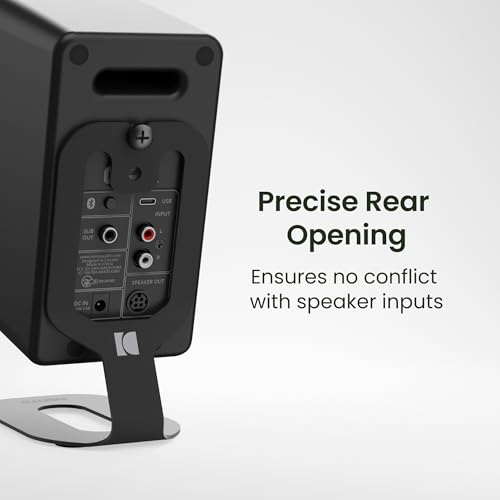 Kanto SU2 Rear-Mounted Desktop Speaker Stands for Uki and Ora | Elevated and Angled to Improve Sound | ¼-20 Thread | Holds 3.1 lbs | Pair | Black