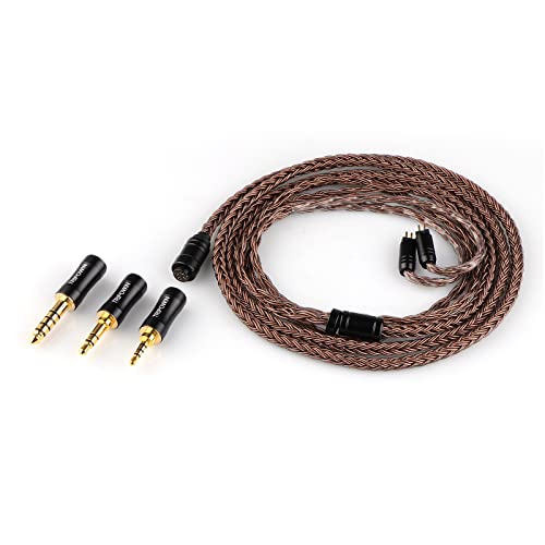 Linsoul Tripowin Amber 32AWG OFC Oxygen Free Cable HiFi IEM Cable with Interchangeable 2.5mm/3.5mm/4.4mm Plug, PVC Sleeve Replacement Cable for Audiophile(2pin 0.78mm) - size: 2-Pin