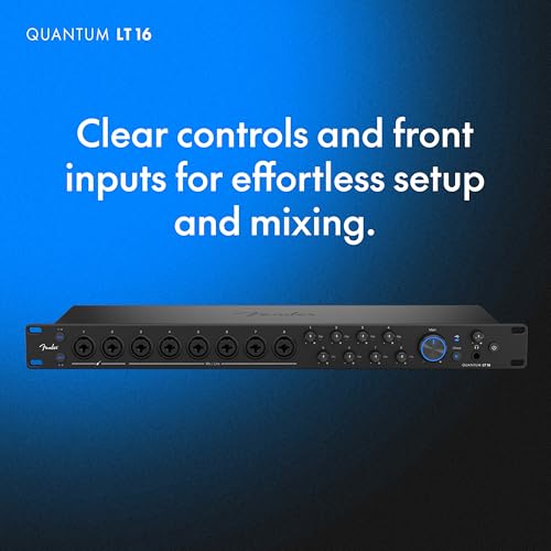 Fender Quantum LT 16 | 16-in 8-out USB-C Audio Interface for Music Production, Eight MAX-HD Mic Preamps, 14 Line Inputs, Low-Latency Drivers, Loopback, Balanced Outputs, Headphone Amp, Mac & PC | 16-in 8-out USB-C Audio Interface for Music Production. Eig
