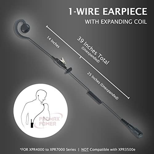 PROMAXPOWER [10-Pack] C-Shape Swivel Ear Hanger Earpiece for Motorola Two-Way Radios XPR6550 XPR7550e XPR7580e XiR-P8200 DP3401 MTP850 - size: 10-Pack