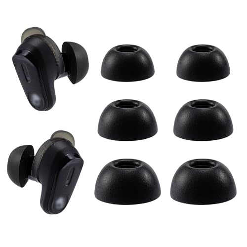 Memory Foam Ear Tips for Skullcandy Method 360 ANC Earbuds, S/M/L | Secure Fit, Noise Cancel Improved, Portable Storage Box, Replacement Ear Tip (3 Pairs, Black)