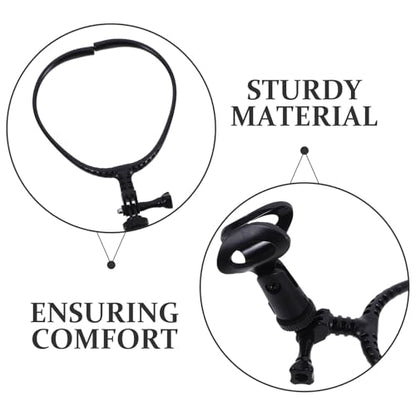 Sewroro Adjustable Microphone Neck Holder, Hands-free Neck Hanging Mic Rack - Portable Mic Stand For Singing, Hosting, Outdoor Live Streaming Size1