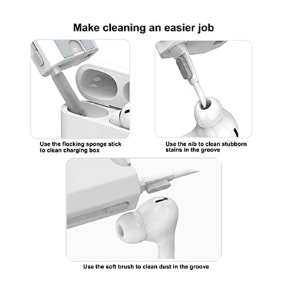 8 in 1 Electronic Cleaner Kit, Multi-Function Keyboard Cleaning Tools for Airpods Laptop iPhone Headphone Earbuds, Tech Cleaning Kit for Cell Phone USB c Charger Port MacBook pro Computer