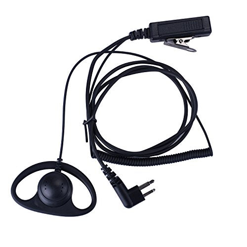 D Shape Earpiece CP200d, CLS1410, CLS1110, CP185, CP200, RDM2070d Headset with Big PTT for 2 Pin Walkie Talkie Radio (Motorola) - color: Motorola