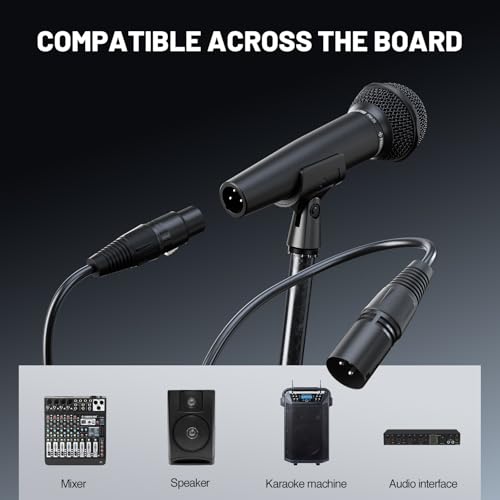Phenyx Pro Cardioid Dynamic Wired XLR Microphone PM-25 | Wired Microphone with 16.4 ft XLR Cable, Mic Clip, Storage Bag, Handheld Mic for Singing, Stage, Studio, Karaoke, speaking